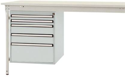 Manuflex ZB4852.7035 Behuizing onderbouw stationair, gebruiksh. 500 mm met 5 lades. Voor tafel diepte 800 mm