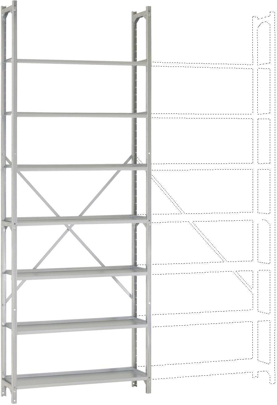 Manuflex RA3271.7035 Magazijnstelling basismodule (b x h x d) 1280 x 3000 x 700 mm Staalbodem