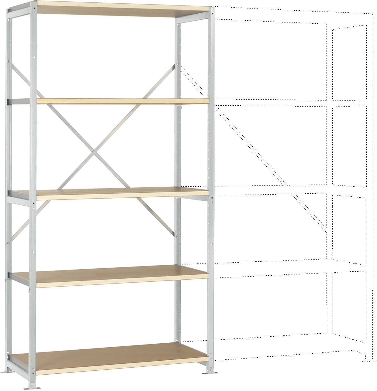 Manuflex RP1012.7035 Magazijnstelling basismodule (b x h x d) 1030 x 2000 x 500 mm Hout