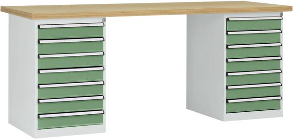Manuflex WC5127.6011 sustav radnih stolova (Š x V x D) 2000 x 800 x 700 mm zelena rezeda (RAL 6011)