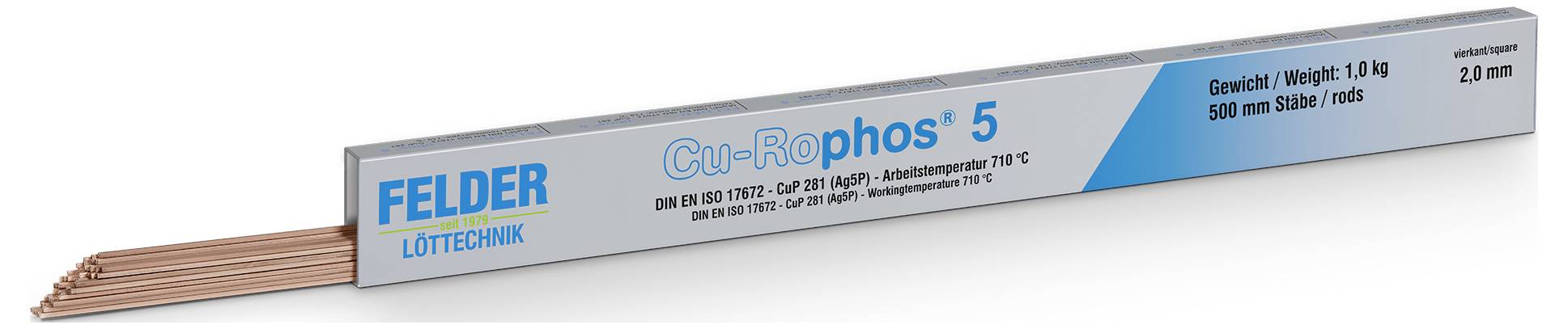Felder "Cu-Rophos 5" lemna žica štap , bezolovni CuP 281 16 g 2 mm-1