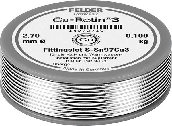 Felder Cu-Rotin® 3 lemna žica, bezolovna svitak  Sn97Cu3  0.100 kg 2.7 mm