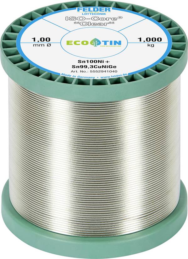 Felder ISO-Core "Clear" Sn100Ni+ lemna žica svitak  Sn99,25Cu0,7Ni0,05  1.000 kg 1 mm