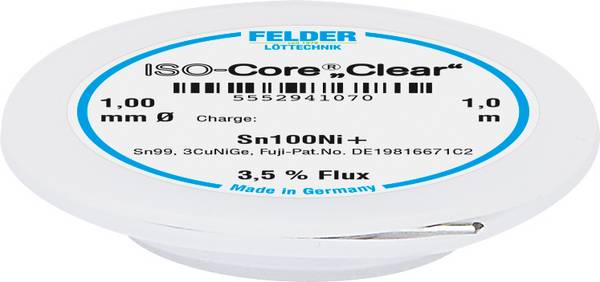 Felder ISO-Core "Clear" Sn100Ni+ lemna žica svitak  Sn99,25Cu0,7Ni0,05   1 mm