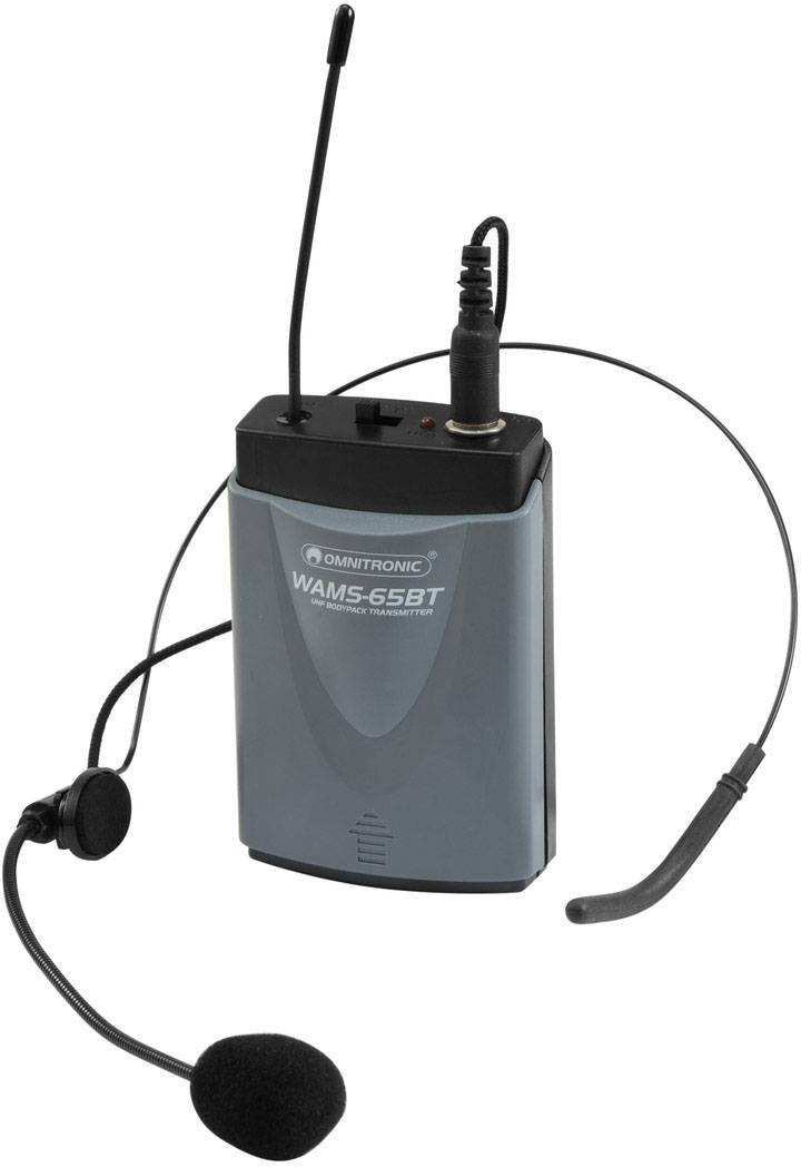 Headset Draadloze microfoonset Omnitronic WAMS-65BT Zendmethode:Radiografisch