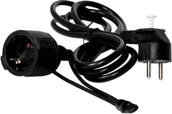 Easyout EO-780780 struja produžetak  16 A crna 2.00 m H05VV-F 3G 1,5 mm²