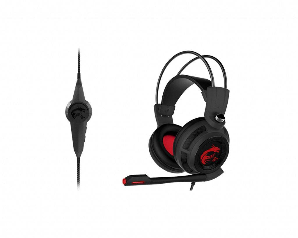 MSI DS502 Over Ear Headset žičani 7.1 surround crna smanjivanje šuma mikrofona kontrola glasnoće, utišavanje mikrofona i-3