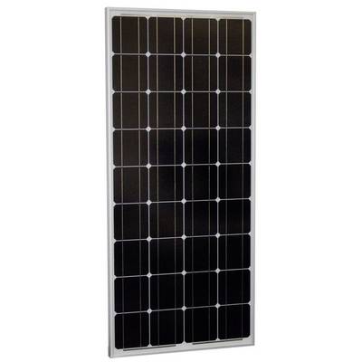 Solarni modul s pravokutnim crnim solarnim ćelijama u metalnom okviru.