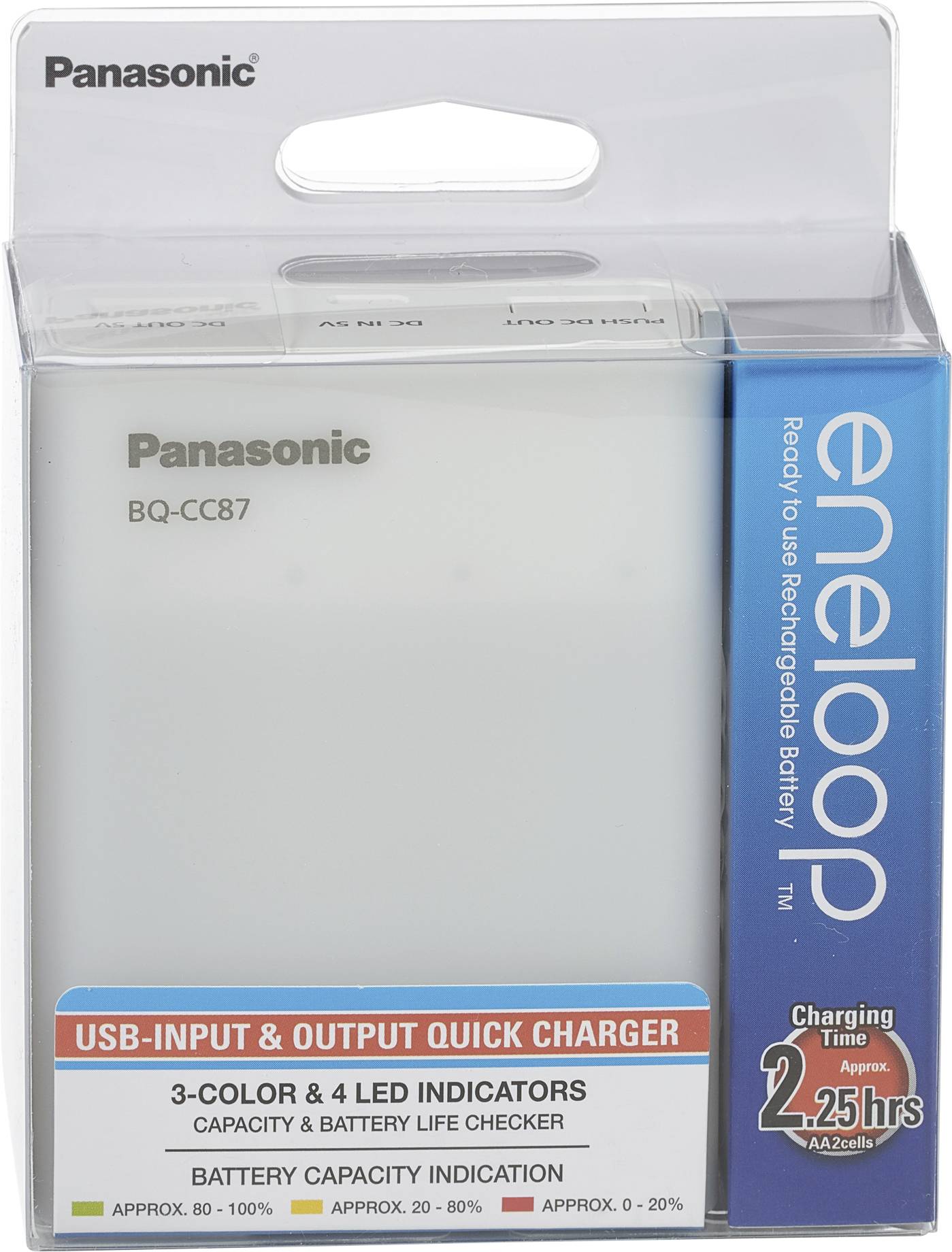 Panasonic BQ-CC87 punjač okruglih stanica nikalj-metal-hidridni micro (AAA), mignon (AA)-1