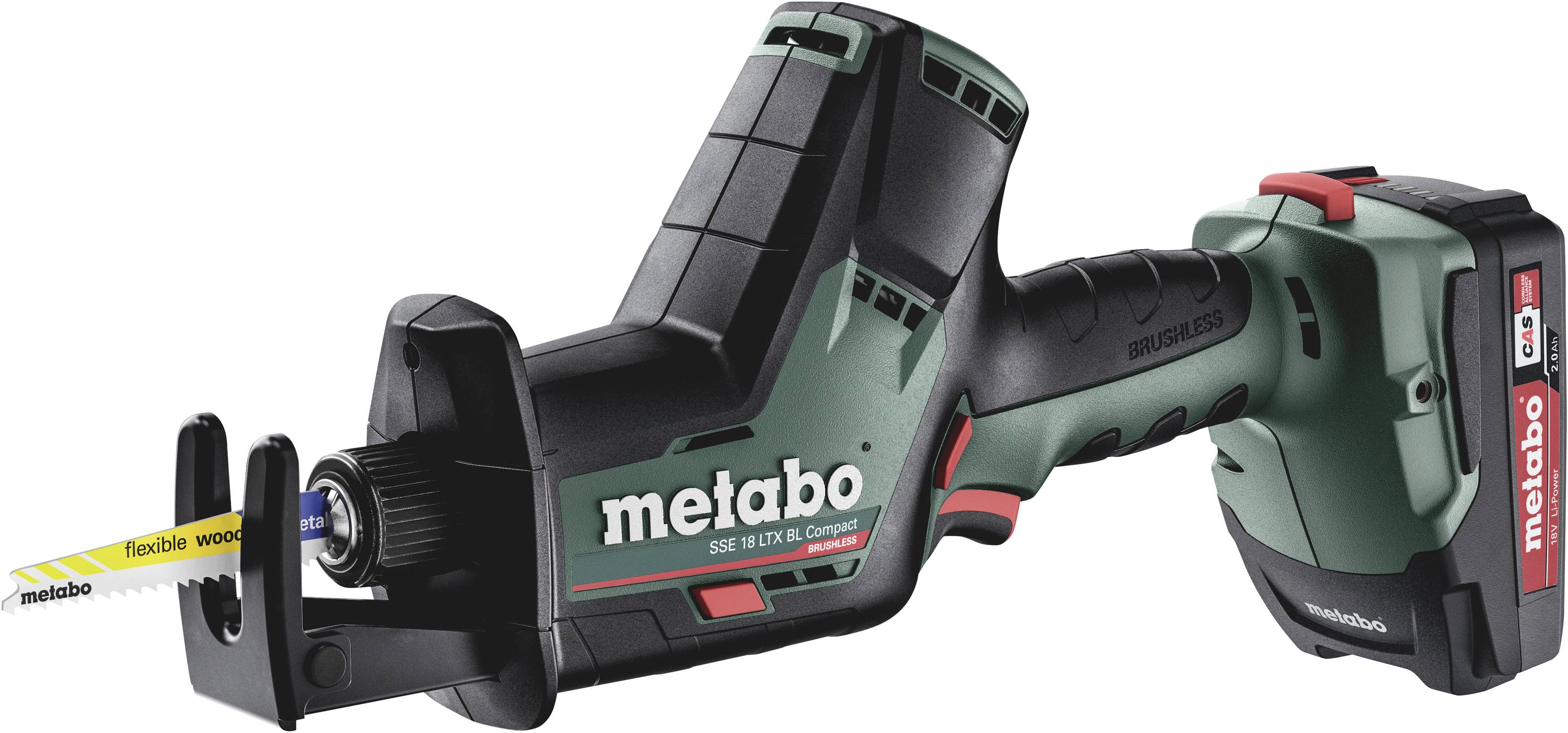 Metabo SSE 18 LTX BL Compact akumulatorska klipna pila 602366500 uklj. 2 akumulatora, uklj. kofer 18 V 2.0 Ah