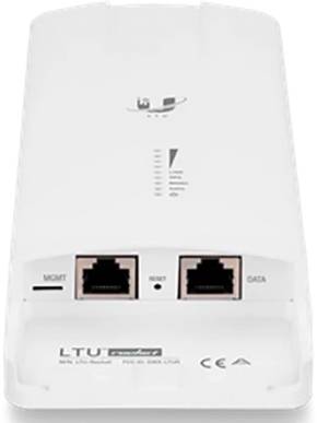 Bijela LTU-usmjerivačka jedinica s dva Ethernet porta za upravljanje i podatke, gumbom za resetiranje i indikatorima statusa na vrhu.