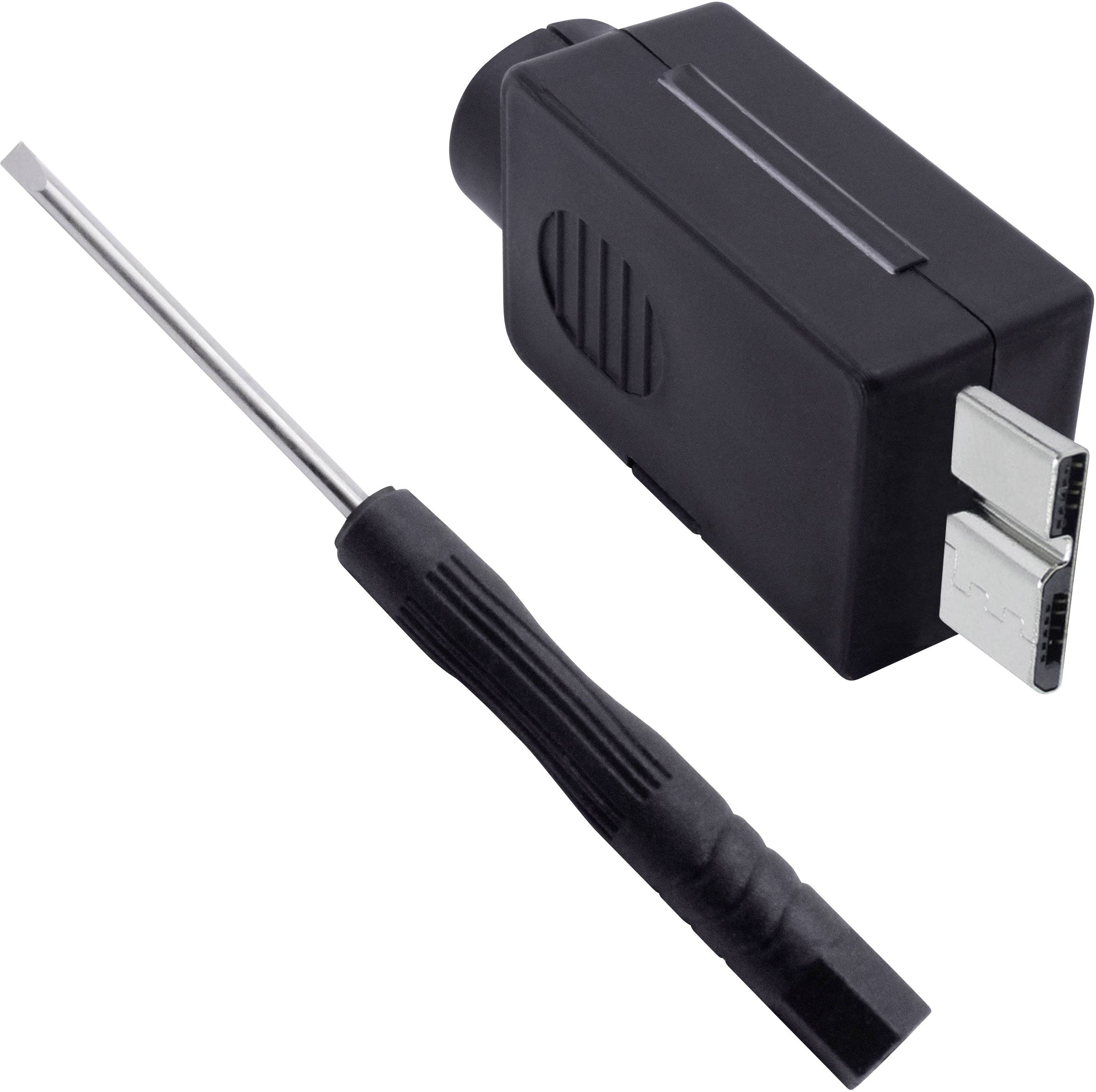 Crni USB dvostruki utikač s odvijačem koji se može odvojiti.