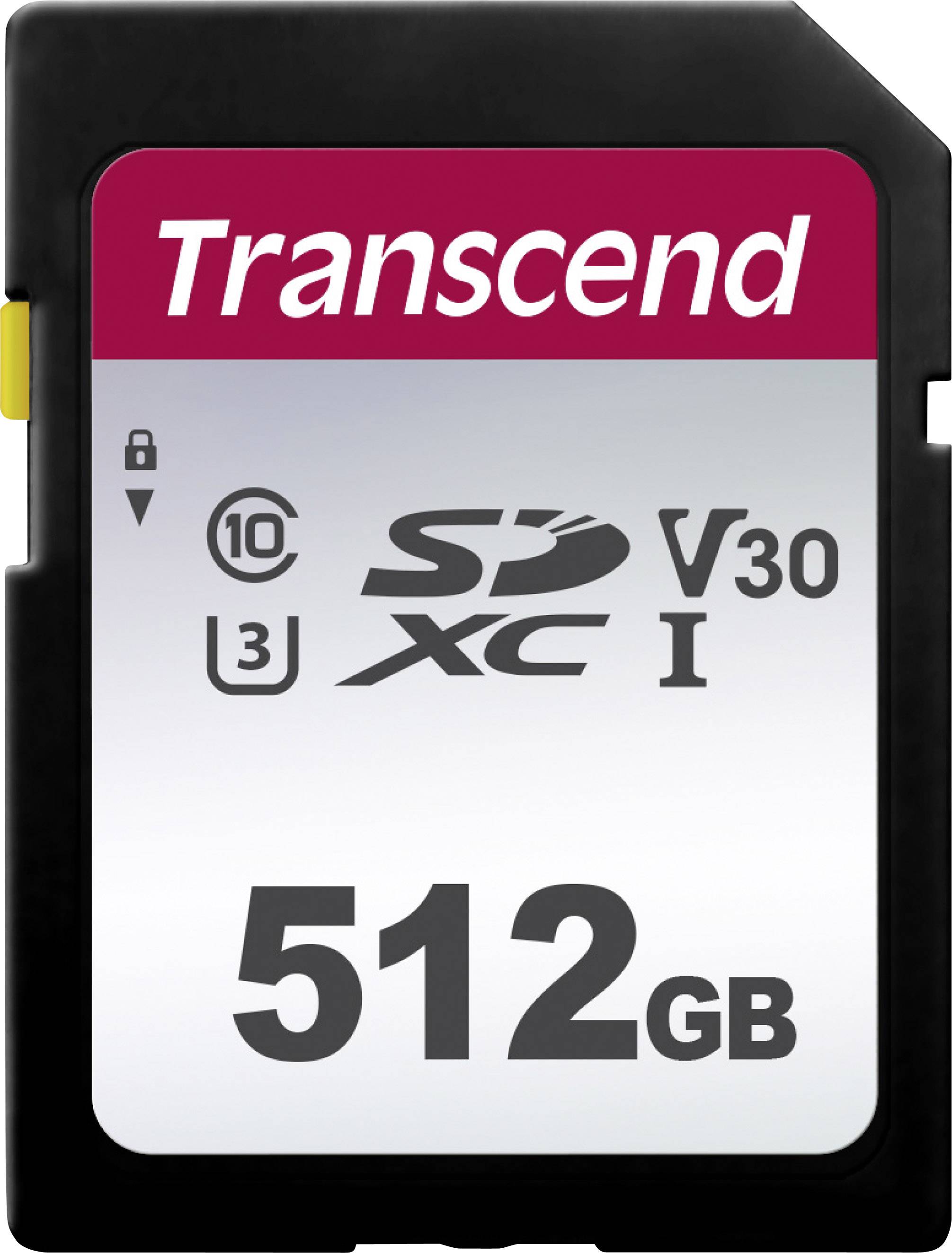 Transcend Premium 300S SDXC-kaart 512 GB Class 10, UHS-I, UHS-Class 3, v30 Video Speed Class