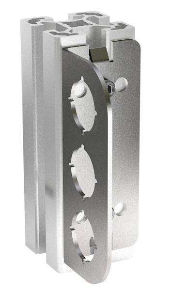 Aluminijski profil s više kružnih otvora, pogodan za industrijske primjene i modularne konstrukcije.