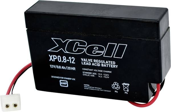XCell XP0.812AMP XCEXP0.812AMP olovni akumulator 12 V 0.8 Ah olovno-koprenasti (Š x V x D) 96 x 62 x 25 mm AMP utičnica bez održavanja