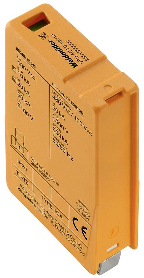 Weidmüller 2591500000 VPU AC I 0 480/10 zamjenski zaštitni modul 50 kA 1 St.