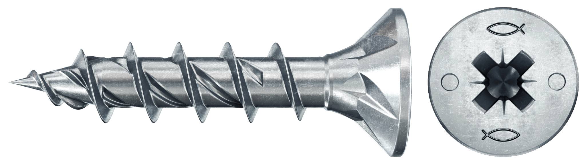 Fischer 500x Power-Fast II FPF II CZF 5 x 25 mm BC Verzonken kop met kruiskop PZ2 Volledig schroefdraad galvanisch verzinkt blauw gepassiveerd - 670391
