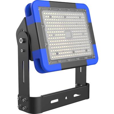 Pravokutni LED reflektor s plavim rubom i crnim držačem.