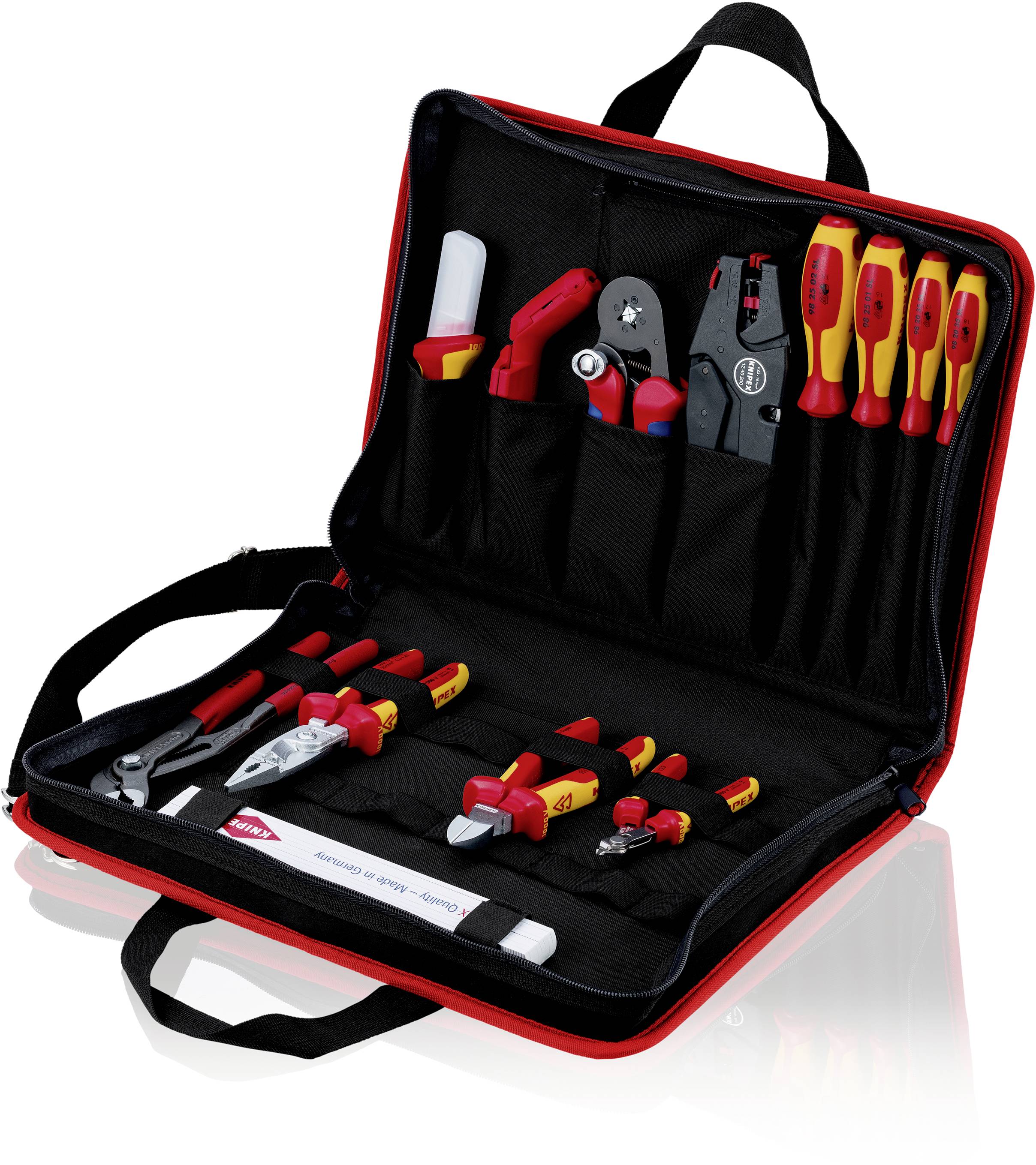 Knipex 00 21 11 Elektriker Verktygsv&auml;ska utrustad 14 delar (L x B x H) 410 x 296 x 61 mm