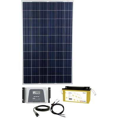 Komplet solarne ploče, pretvarača, kabela i baterije za solarnu struju. Idealan za samostalnu opskrbu energijom.