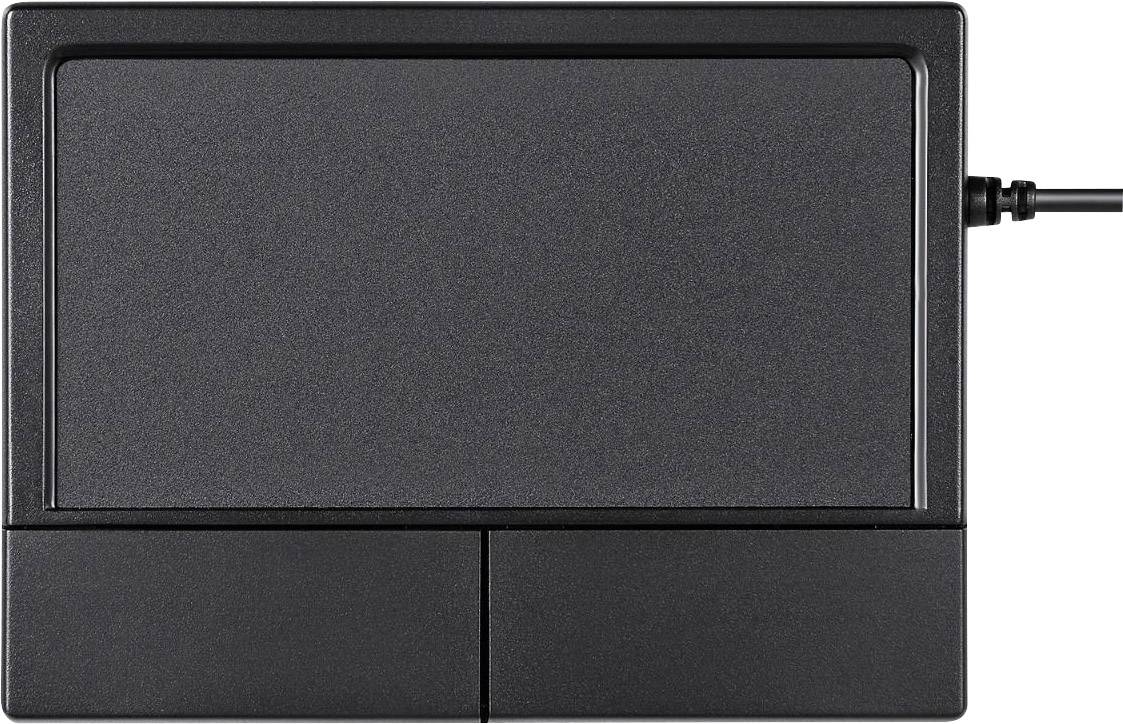 Crni touchpad s dvije tipke ispod njega i kabelom s desne strane, idealan za spajanje na računalo.