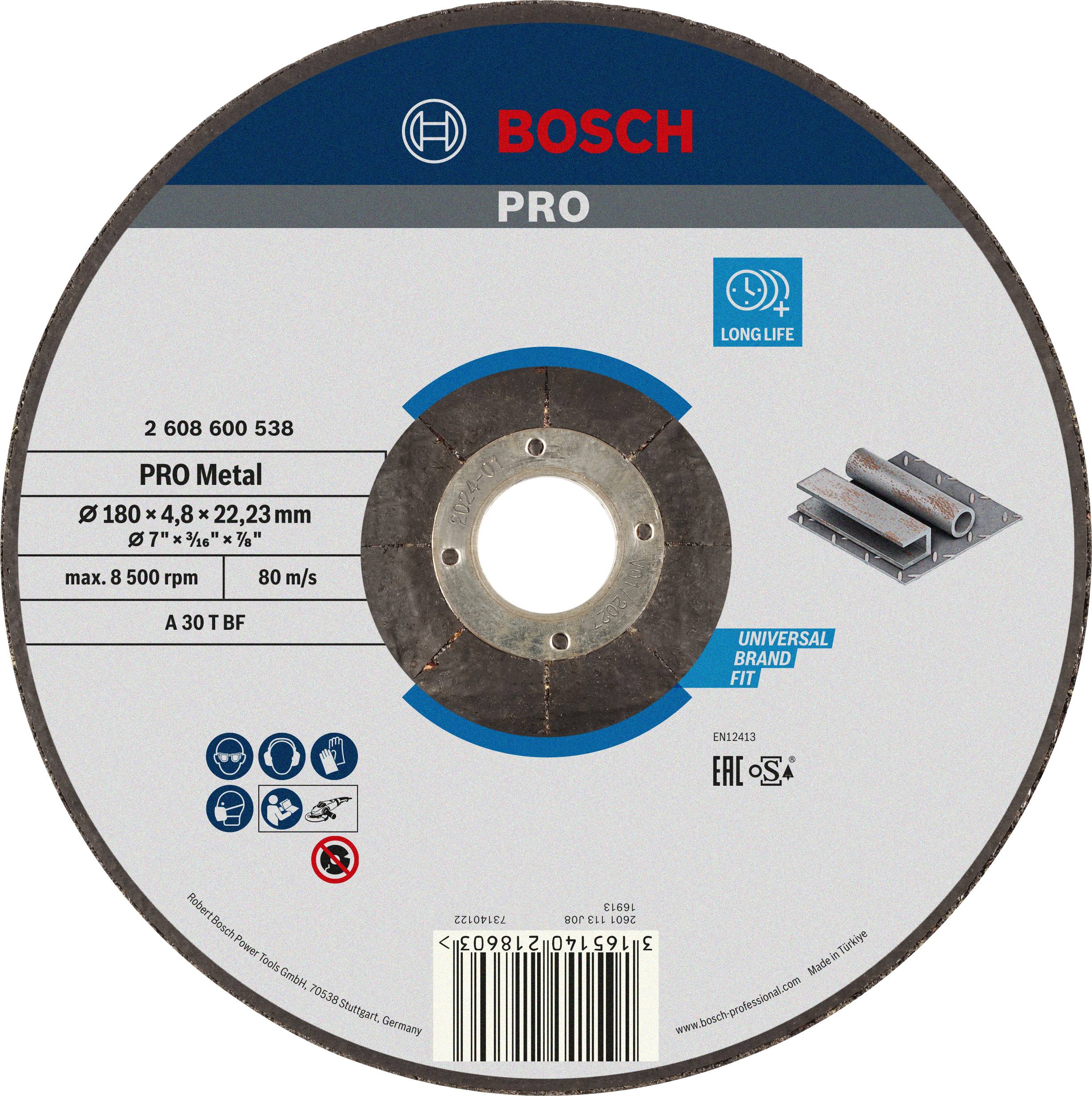 Bosch Accessories 2608600538 2608600538 Afbraamschijf gebogen 180 mm 1 stuk(s) Staal