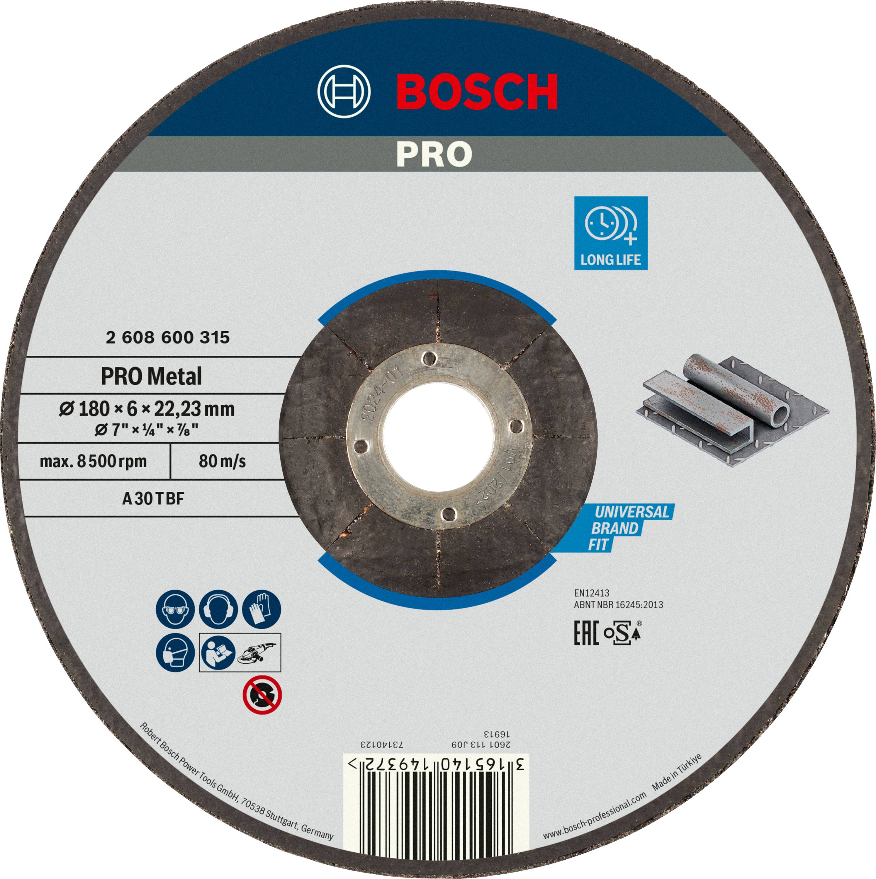 Bosch Accessories 2608600315 2608600315 Afbraamschijf gebogen 180 mm 1 stuk(s) Staal