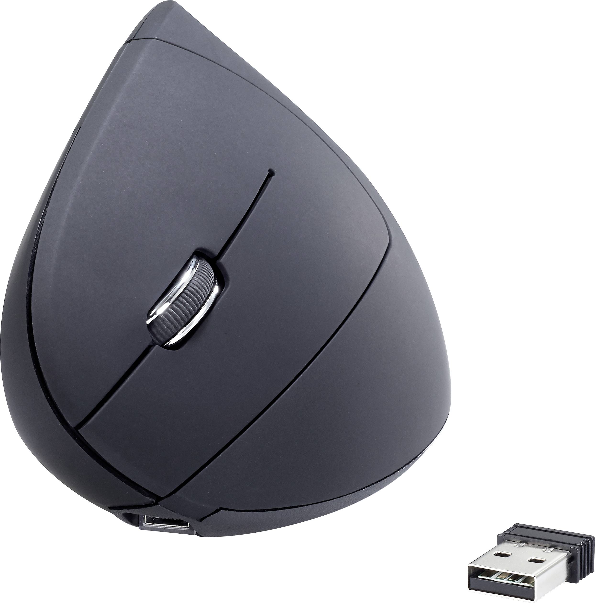 Renkforce RF-WM-321 ergonomski miš bežični optički crna 5 Tipke 1600 dpi