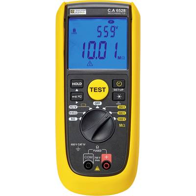 Žuti digitalni multimetar u prednjem fokusu. Display prikazuje '559V' i '10.01 MΩ'. Ispod se nalaze tipke i rotacijski preklopnik.
