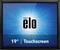 'elo 19" Touchscreen' na plavoj pozadini sa zrakastim uzorkom. Glavna značajka je dodirna funkcionalnost.
