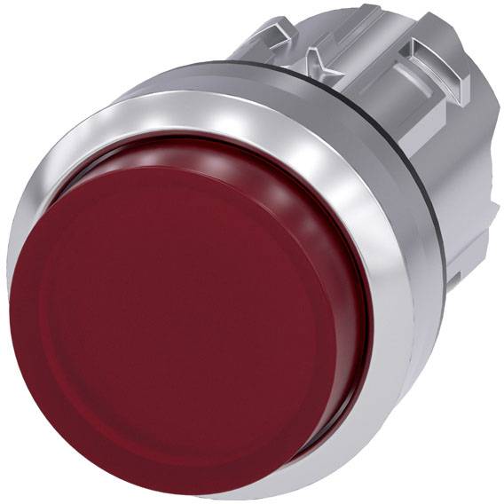 Siemens 3SU10510BB200AA0 3SU1051-0BB20-0AA0 svjetleće tipkalo prednji prsten od metala, visok sjaj, okrugao dugme srebrna, crvena 1 St.