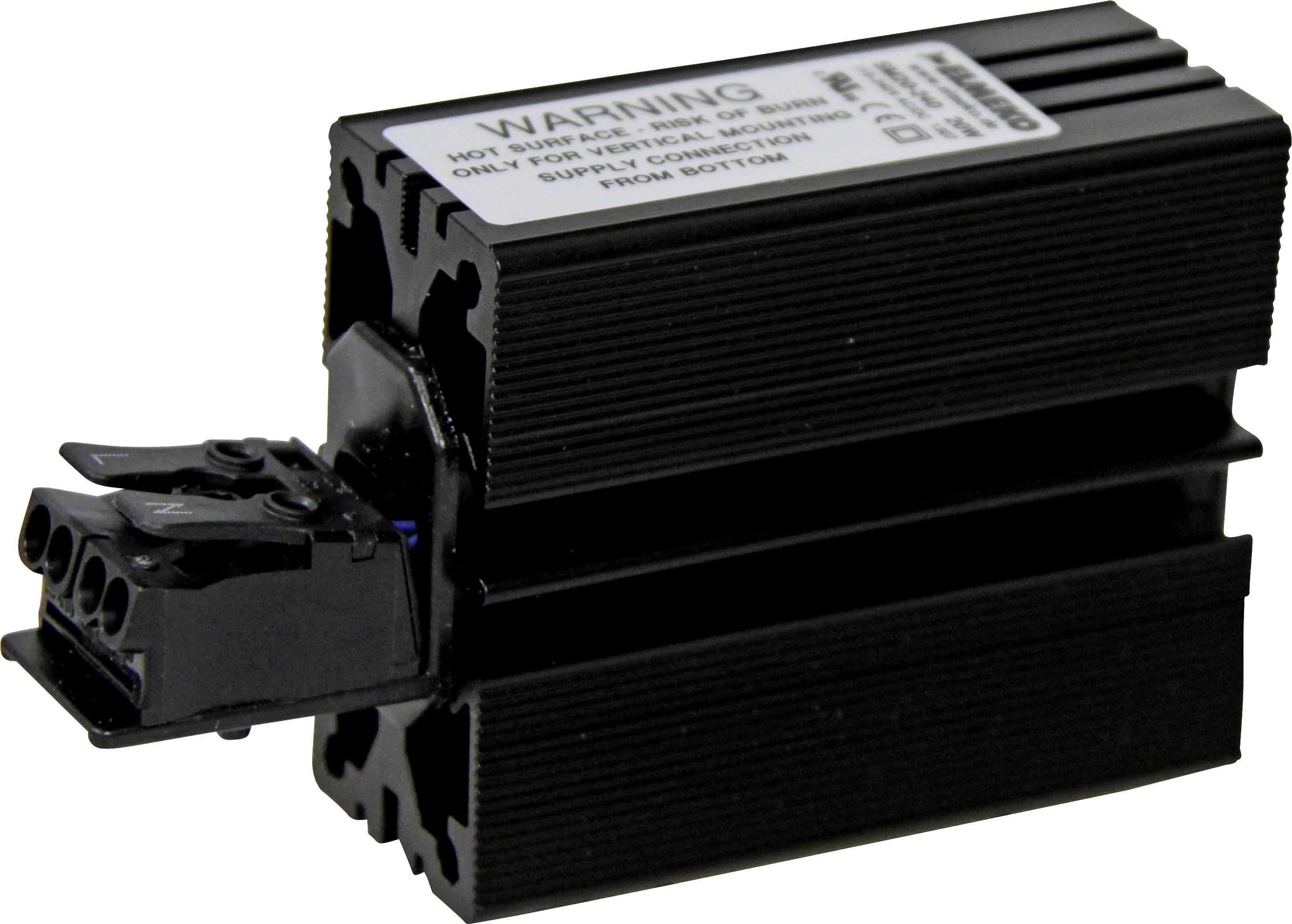 Pravokutni elektronički element s priključnim stezaljkama i naljepnicom s natpisom 'WARNING' na vrhu.