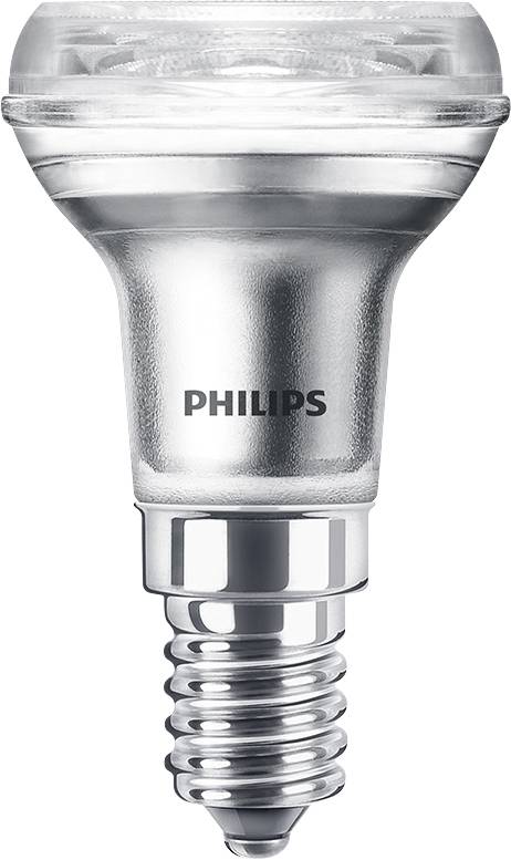 LED žarulja Philips sa srebrnim kućištem i E14 spojem, pogodna za energetski učinkovito osvjetljenje u kućanstvima i uredima.