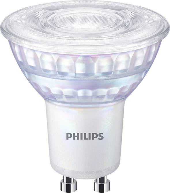 LED reflektor Philips s GU10 bazom. Energetski učinkovit i štedljiv, pogodan za rasvjetu doma.