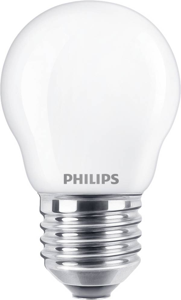 Philips LED 76347300 LED Energetska učinkovitost 2021 F (A - G) E27 oblik kapi 4.3 W = 40 W toplo bijela (Ø x V) 4.5 cm x 8 cm  1 St.