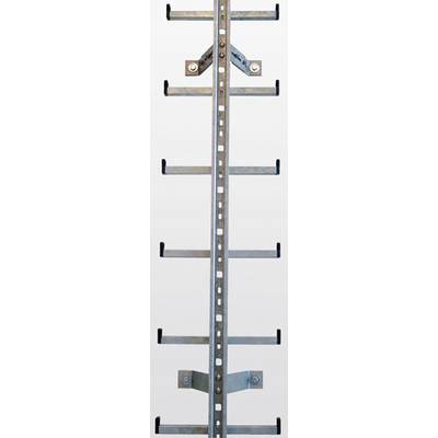 Metalna krovne ljestve postavljene vertikalno na krovu, s nekoliko stepenica za pristup višim zonama.