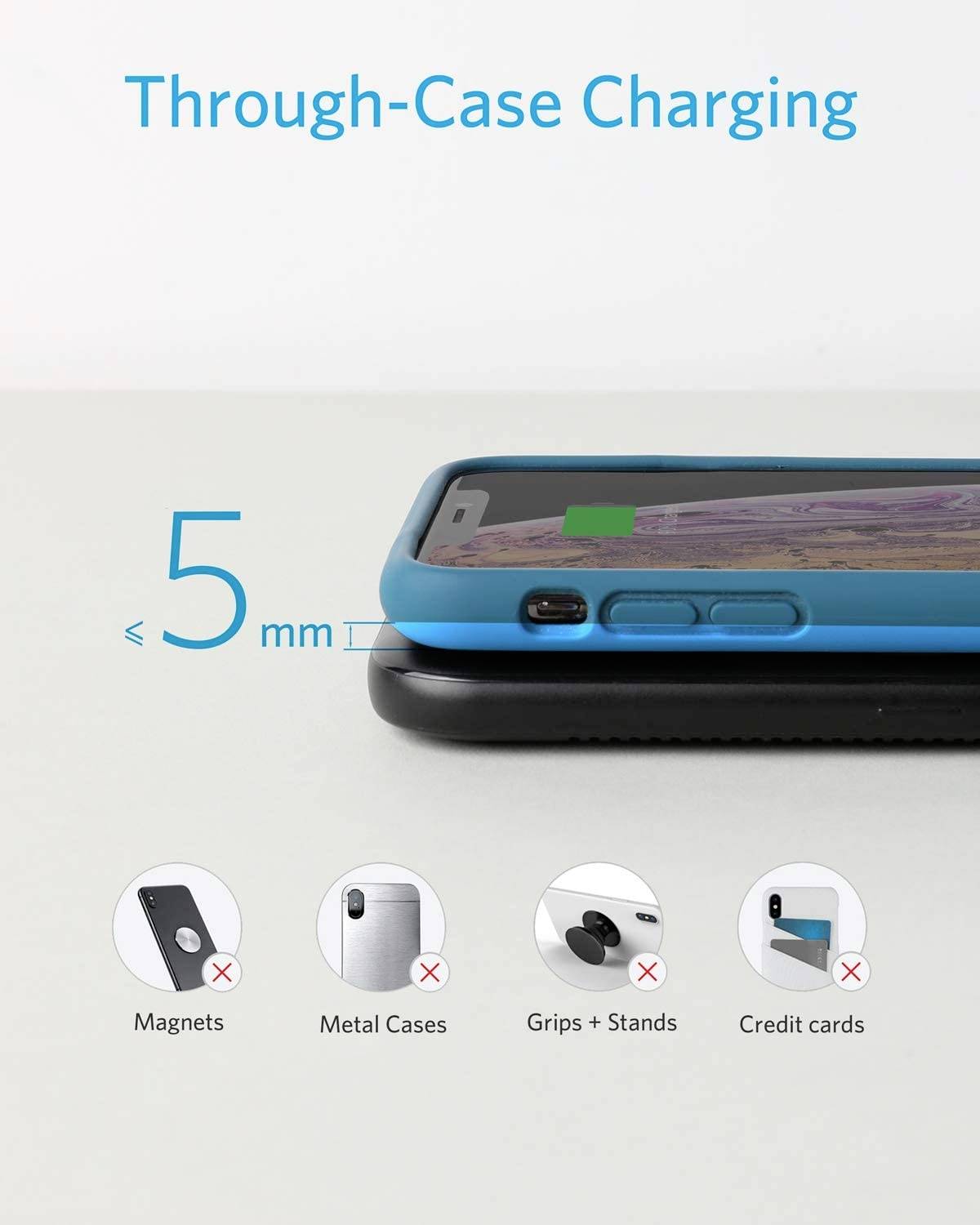 Anker indukcijski punjač 1000 mA PowerWave Pad A2505 Izlazi standard indukcijskog punjenja crna-7