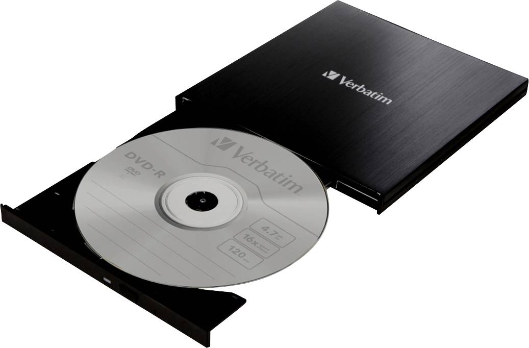 Verbatim Slimline - DVD±RW (±R DL) drive - USB 3.2 Gen 1 - external - DVD-RW (Brännare) - USB 3.2 Gen 1 - Svart