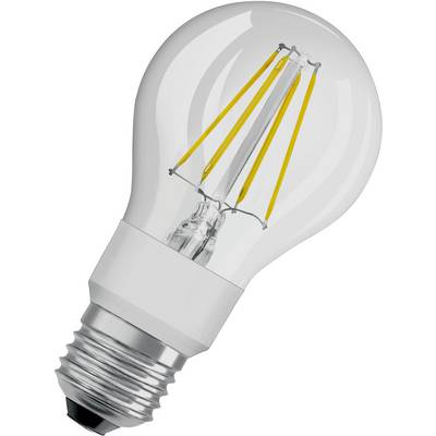 LED žarulja s vidljivim žutim filamentima i E27 cokoljom.