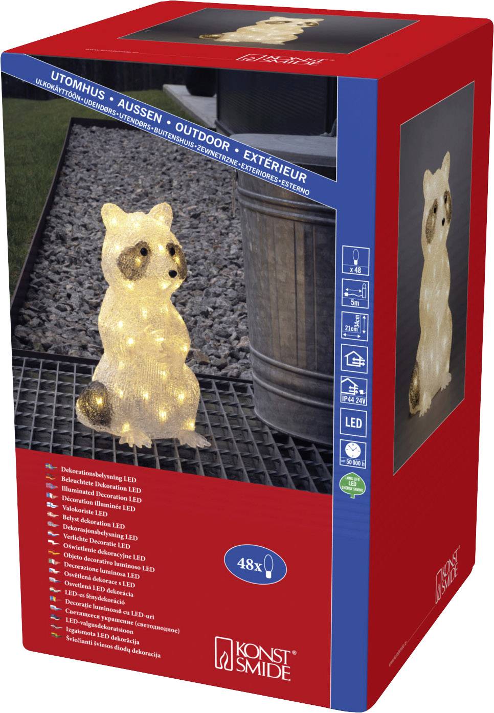 Konstsmide 6296-103 akrilna figura Energetska učinkovitost 2021: F (A - G) rakun toplo bijela LED bistra