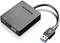 USB 3.0 HDMI/VGA adapter od Lenova, crne boje, omogućava priključivanje HDMI i VGA uređaja na USB priključak.