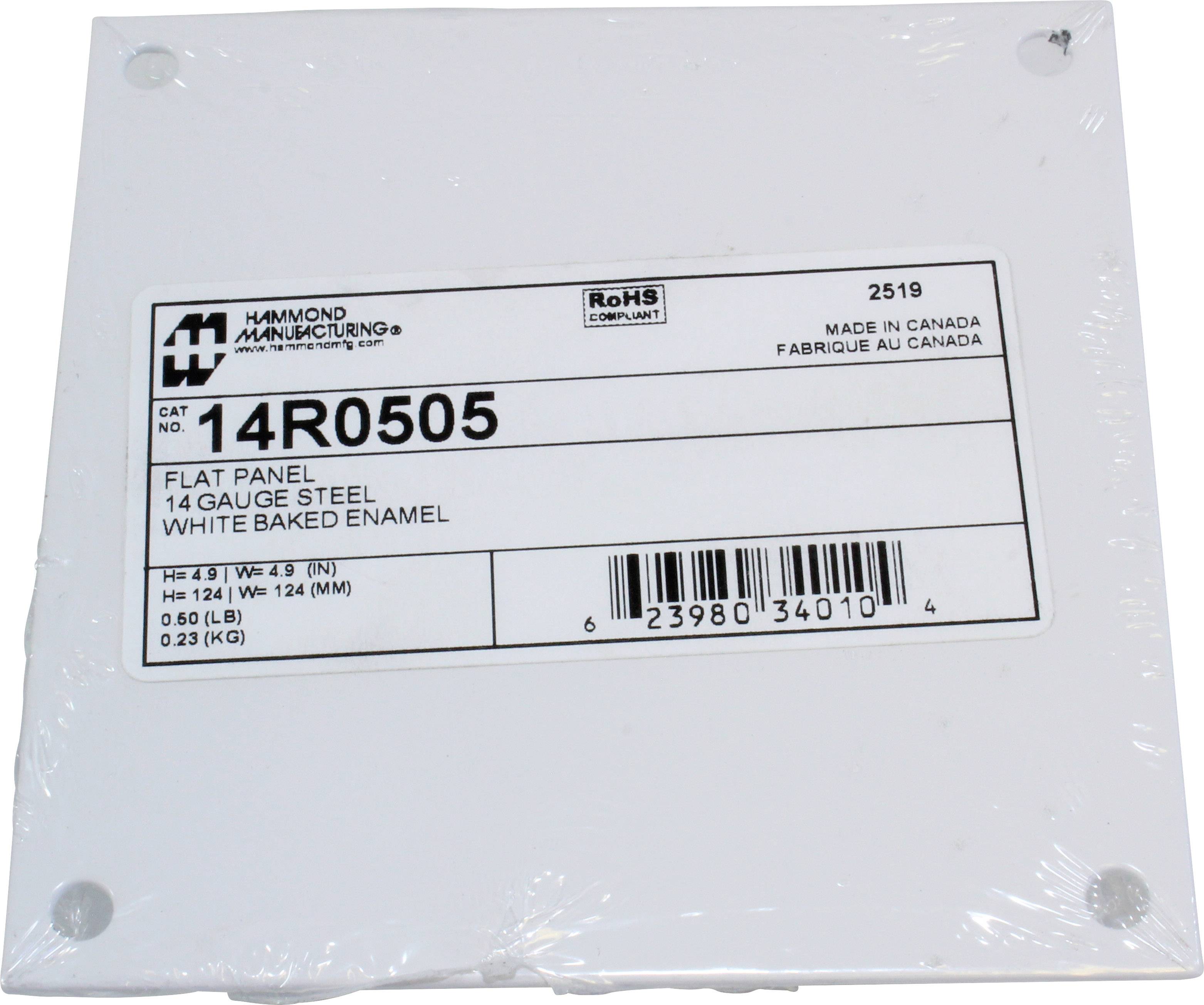 Hammond Electronics Montageplaat Staal Wit (l x b x h) 124 x 124 x 1.8 mm 1 stuk(s)