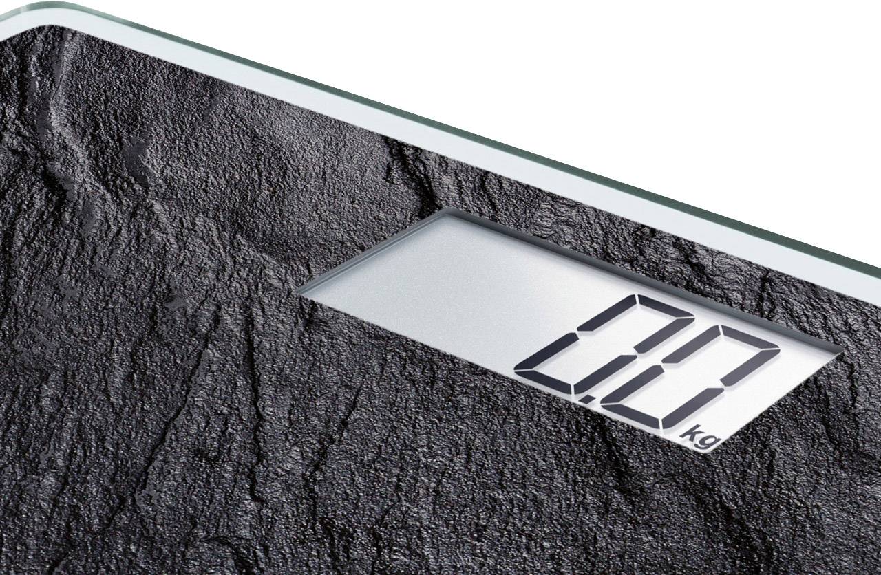Digitalna osobna vaga s kamenim izgledom prikazuje '0,0 kg' na zaslonu.