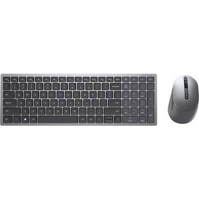 Bežična crna QWERTY tipkovnica s funkcijskim tipkama i brojevnim redom, pored crnog ergonomskog miša s kotačićem za pomicanje.