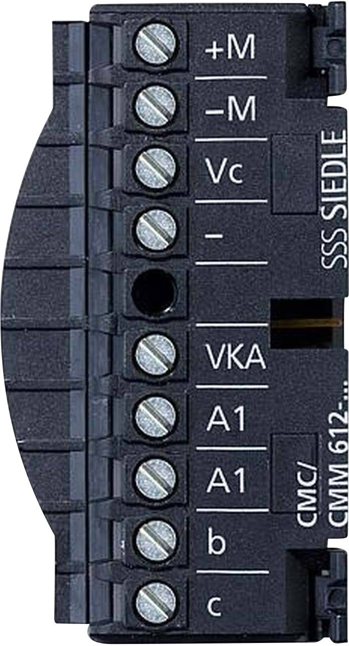 Priključci električne spojne jedinice crne boje s označenim priključcima '+M', '-M', 'Vc', '-' i 'c'.