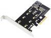 Digitus DS-33170 2+1 ulaza M.2 kontroler PCIe Pogodno za (SSD): 2230, 2242, 2260, 2280 uklj. nisko profilna ploča s utorom