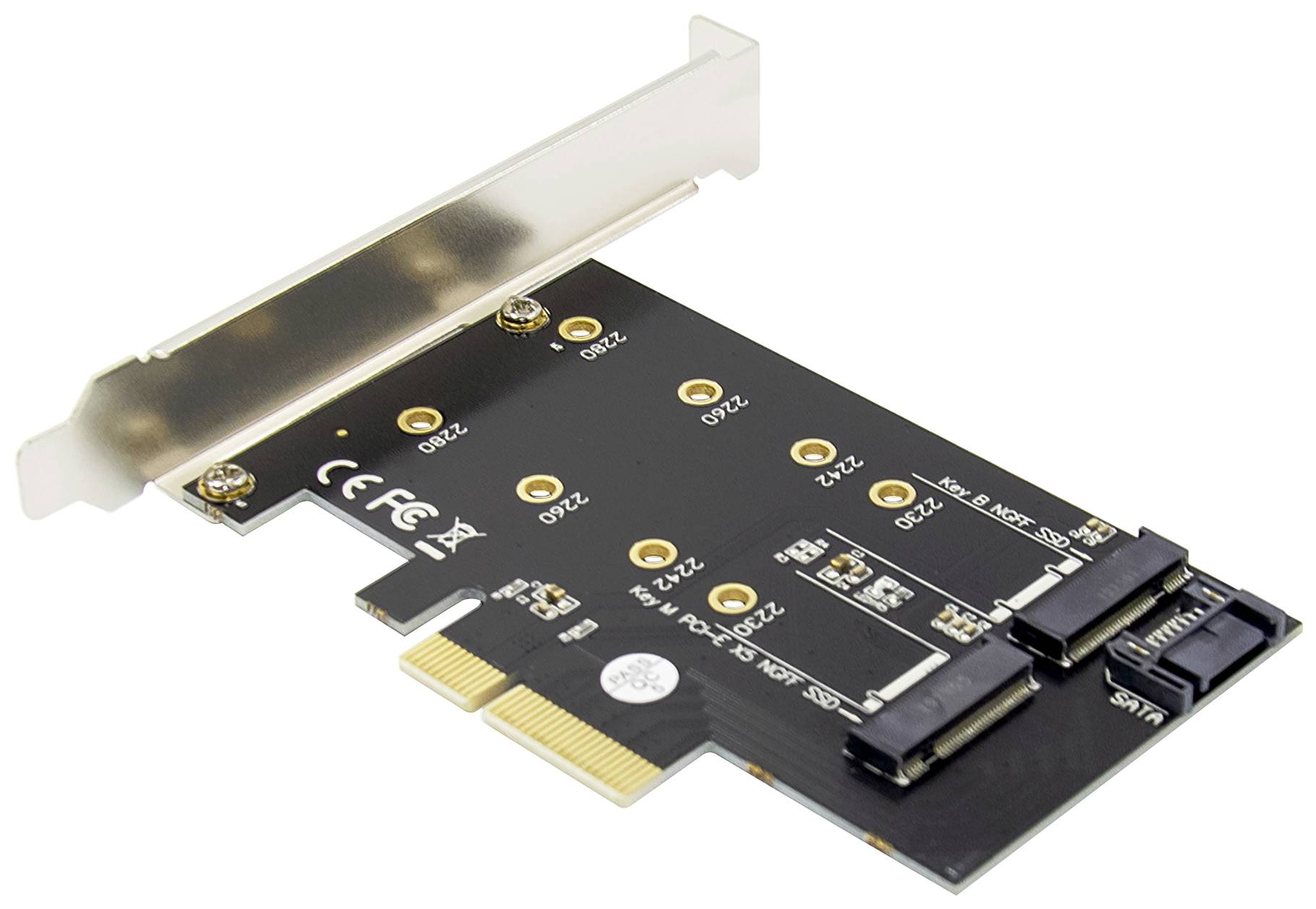 Proširna kartica s PCIe priključkom i dva SATA priključka, koristi se za proširenje kapaciteta pohrane računala.