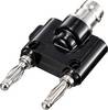 TRU COMPONENTS adapterski utikač ženski konektor BNC - lamelni muški konektor 4 mm ravan crna