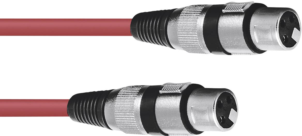 Omnitronic 30220900 XLR Verbindingskabel [1x XLR-stekker 3-polig - 1x XLR-bus 3-polig] 1.50 m Rood