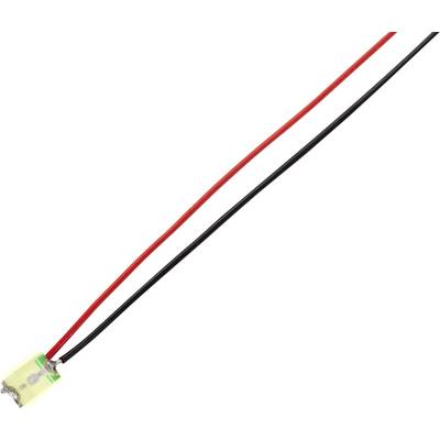 Elektronički element s crnim i crvenim kabelom, spojen na zelenom priključku.